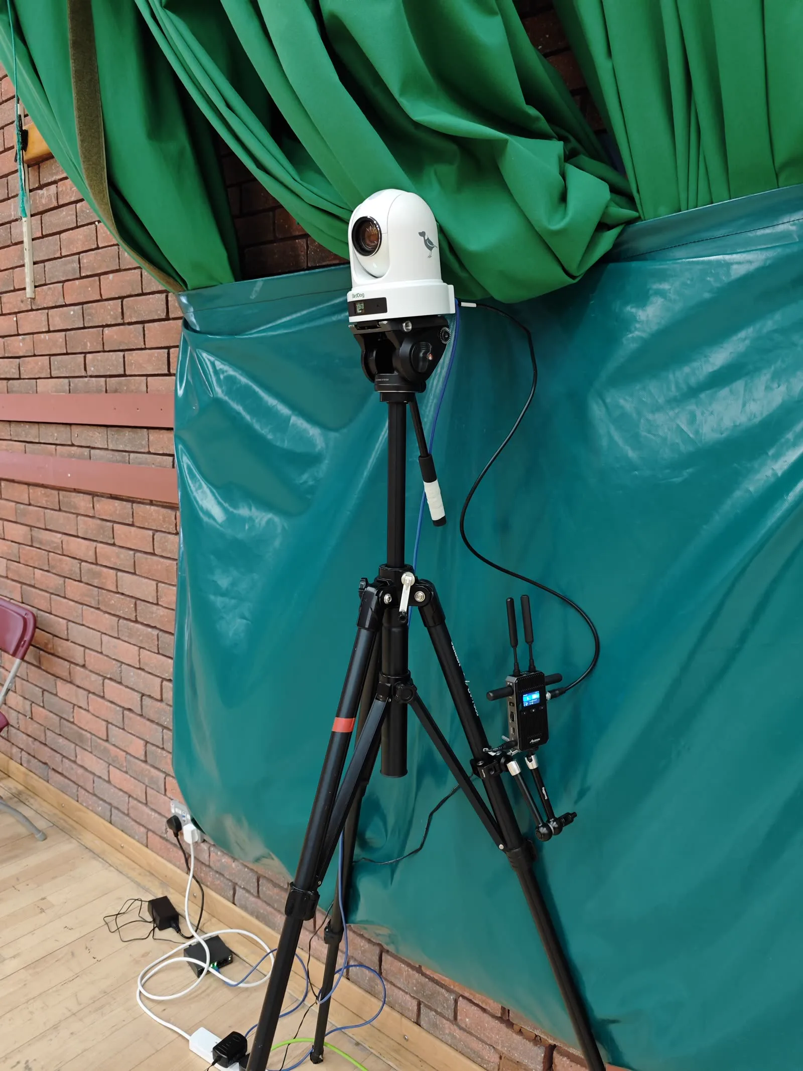 PTZ camera setup at a Badminton Wales venue